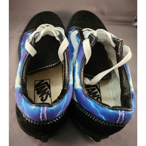 Vans Old Skool Black Blue Lightning Low Top Sneakers Men's 7 / Women's 8.5 - Picture 8 of 13